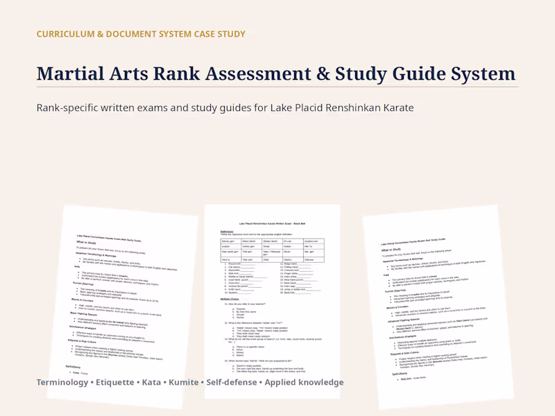 Cover image for Martial Arts Rank Assessment & Study Guide System