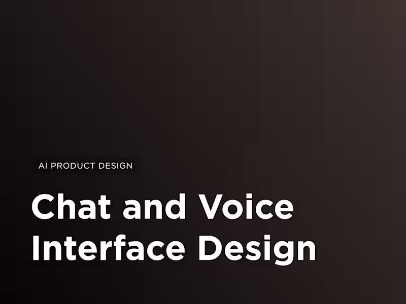 Cover image for Chat and Voice Interface Design