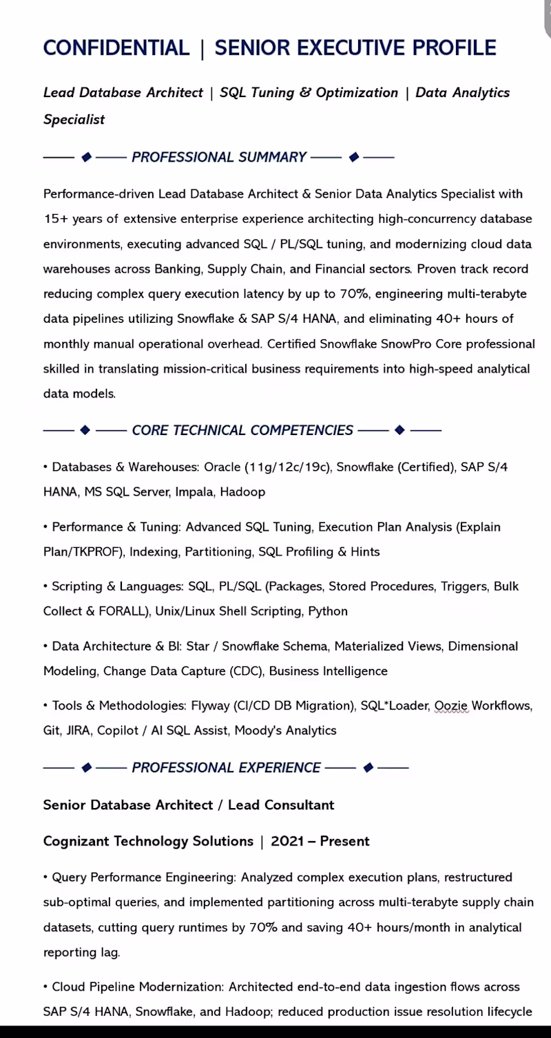 Cover image for Enterprise Executive Dossier & Search Positioning