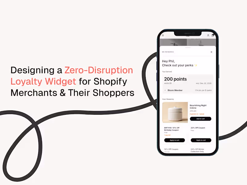 Cover image for Zero-Disruption Loyalty Widget for Shopify Merchants