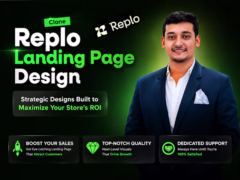 Cover image for Design CRO focused Shopify Replo landing pages, product page