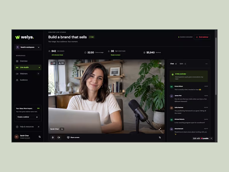 Cover image for Reimagining Welya: A High-Conversion Webinar Platform