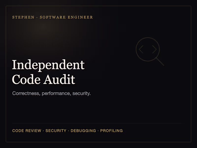 Cover image for Independent code audit: correctness, performance, security