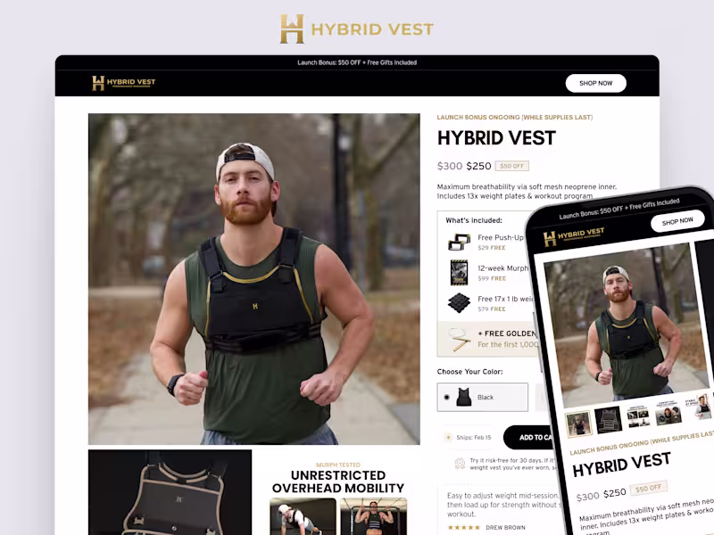 Cover image for Hybrid Vest - Product Page Design