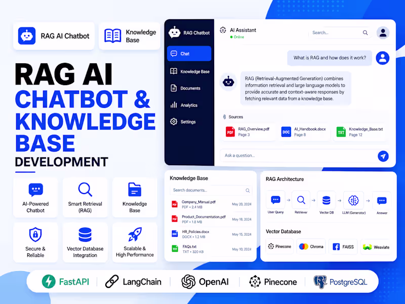 Cover image for You will get Custom RAG AI Chatbot & Knowledge Base AI Agents