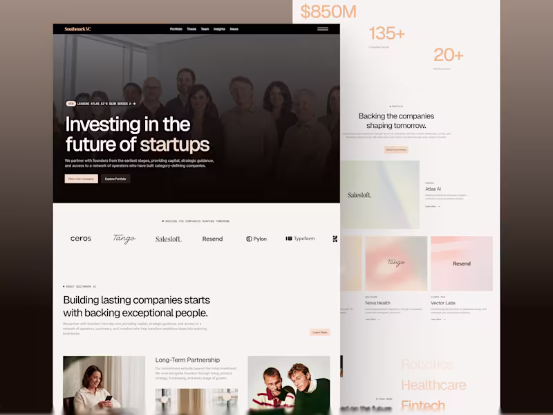 Cover image for Southmark VC — Investment Firm Website