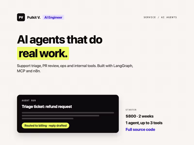 Cover image for AI Agent & Workflow Automation (LangGraph, MCP, n8n)