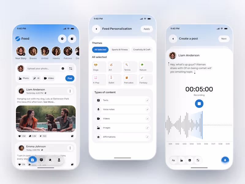 Cover image for Social Media Mobile App UI