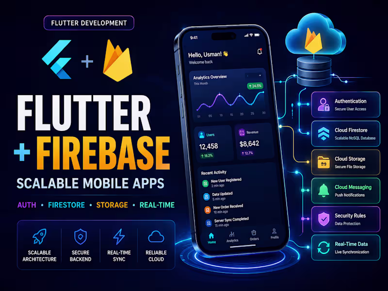 Cover image for I will build your Flutter app with Firebase backend