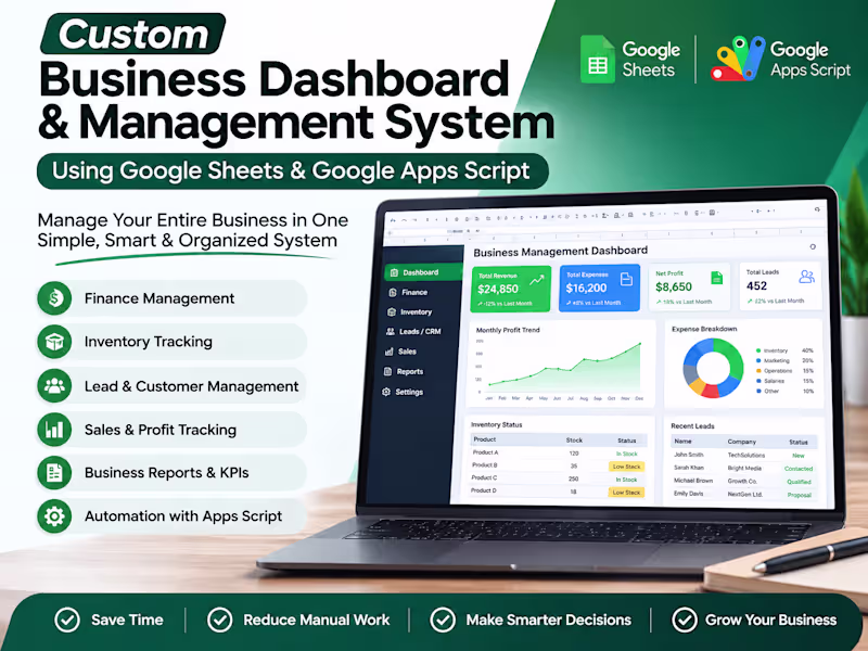 Cover image for Custom Business Dashboard & Management System