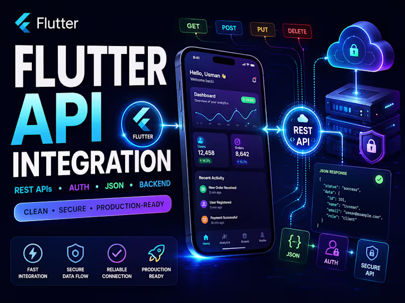 Cover image for I will integrate REST APIs into your Flutter app