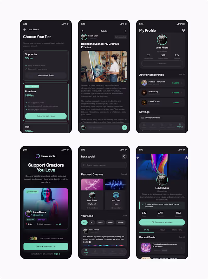 Cover image for ✨ Creator supporter app mobile
