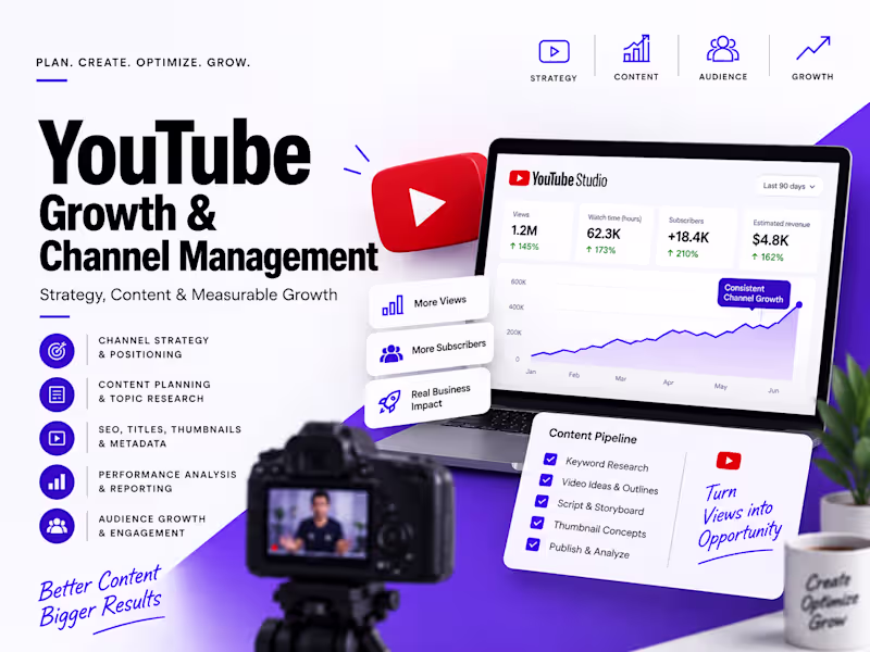 Cover image for YouTube Growth & Channel Management