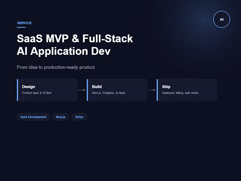 Cover image for SaaS MVP & Full-Stack AI Application Development