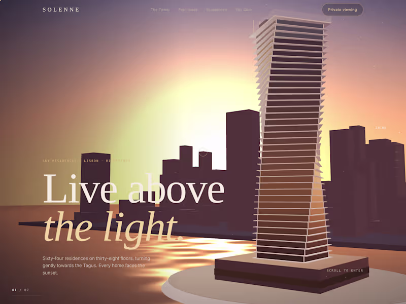 Cover image for Cinematic 3D Website for Luxury Real Estate