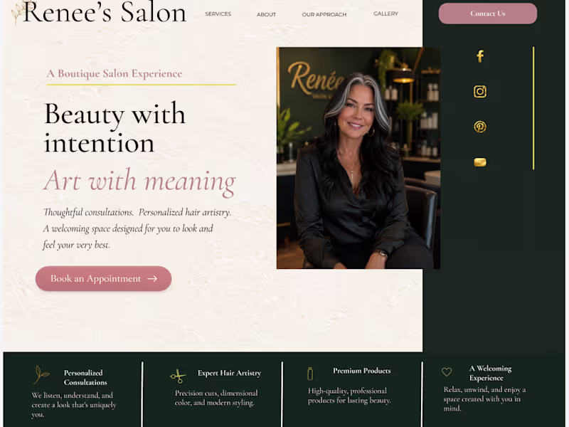 Cover image for Renee’s Salon Website Design Concept