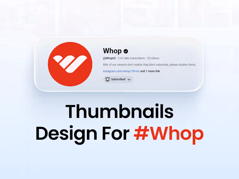 Cover image for High Impact Thumbnail Design for Whop