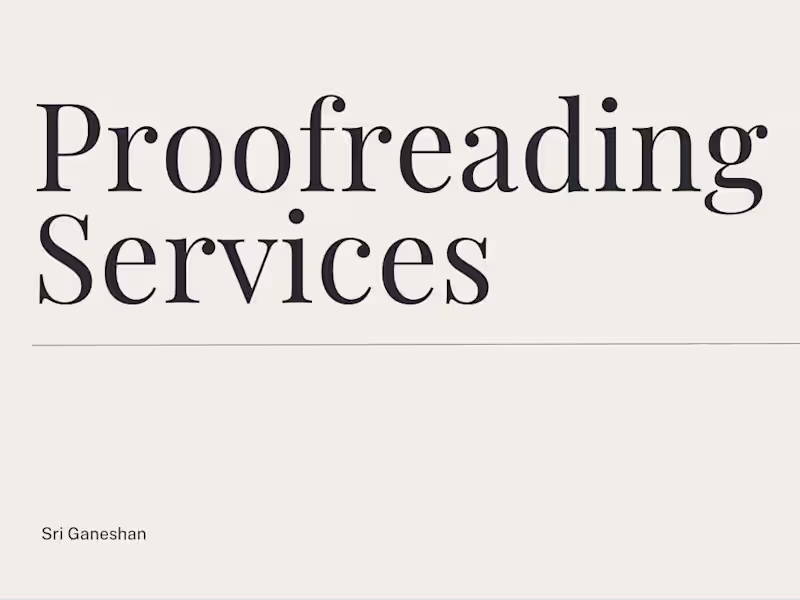 Cover image for Professional Proofreading Services