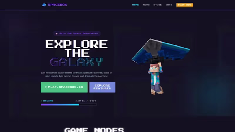 Cover image for Minecraft Website Prototype 05