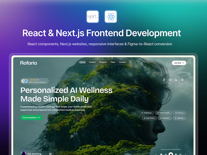 Cover image for React & Next.js Frontend Development