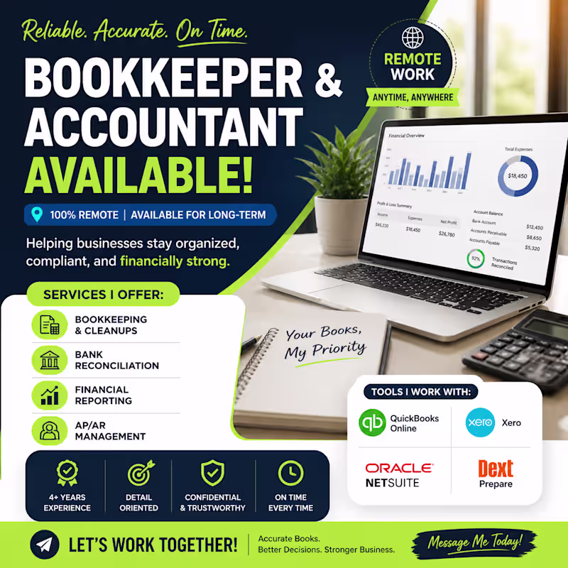 Cover image for I’m a professional Bookkeeper and