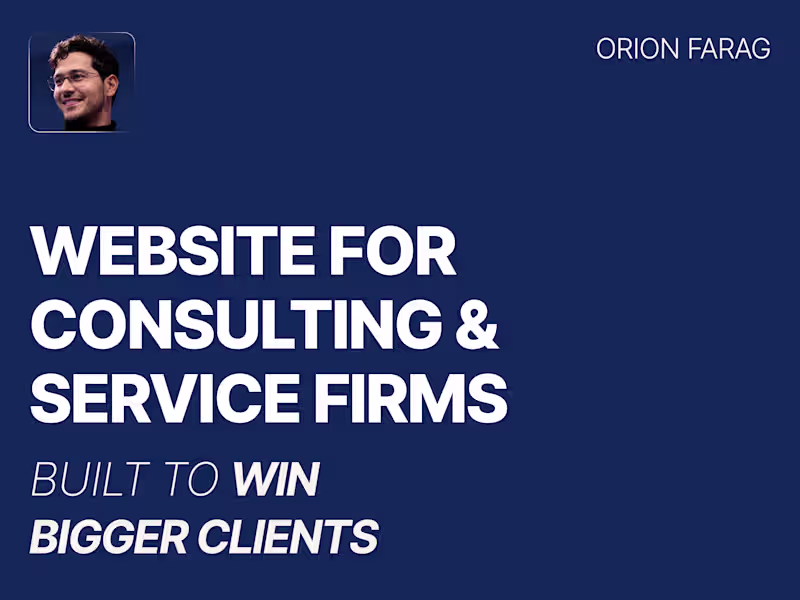 Cover image for Website for Consulting & Service Firms, Win Bigger Clients