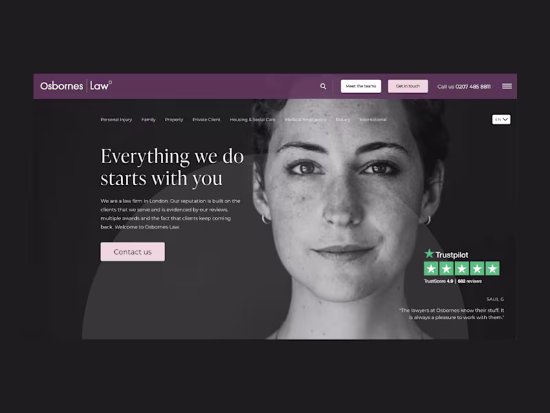 Cover image for Osbornes Law Website design