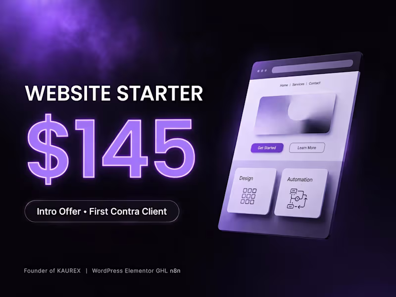 Cover image for Website Starter - Intro Offer For First Contra Client