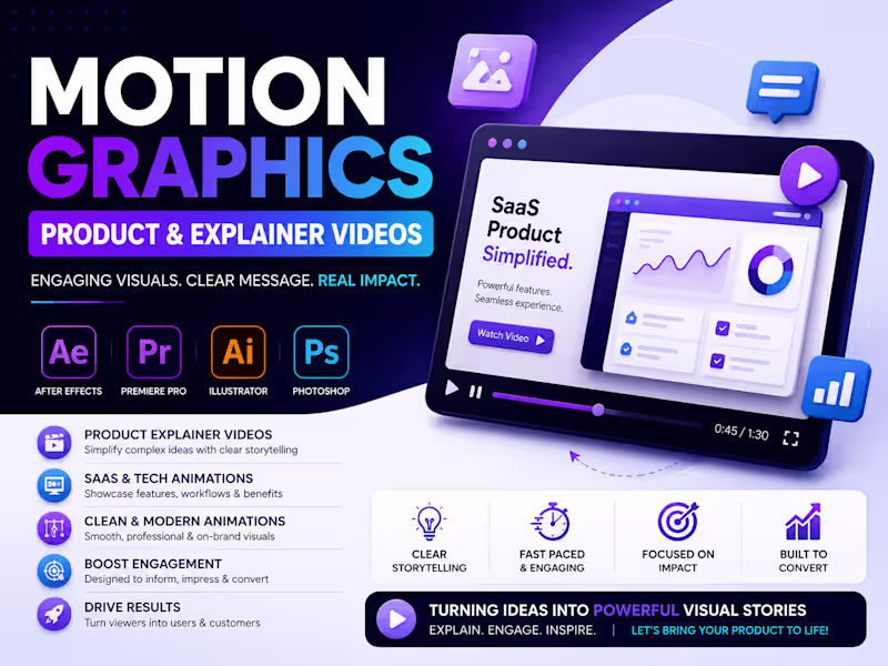 Cover image for Motion Graphics & SaaS Explainer Videos