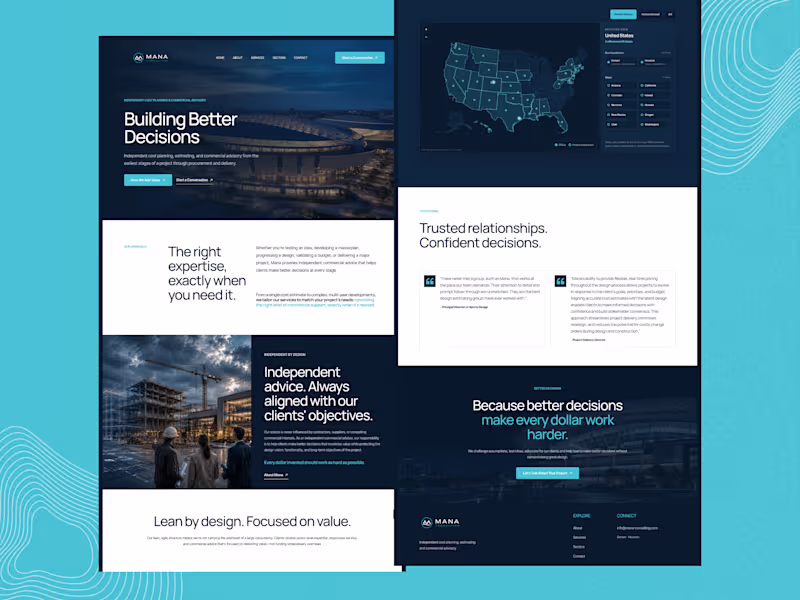 Cover image for Squarespace Website Development for Mana Consulting