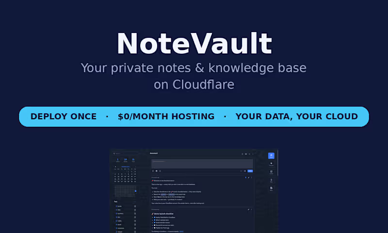 Cover image for Private Notes App Deployed on Your Cloudflare Account