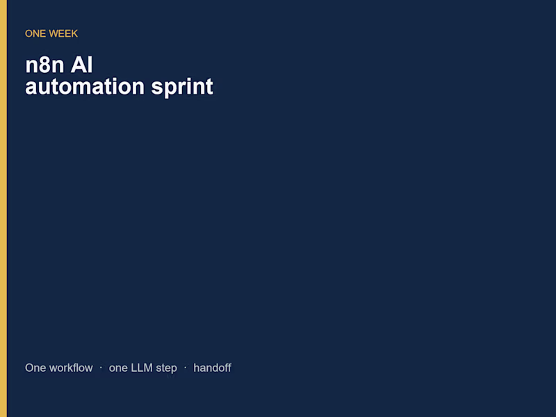 Cover image for n8n AI automation sprint