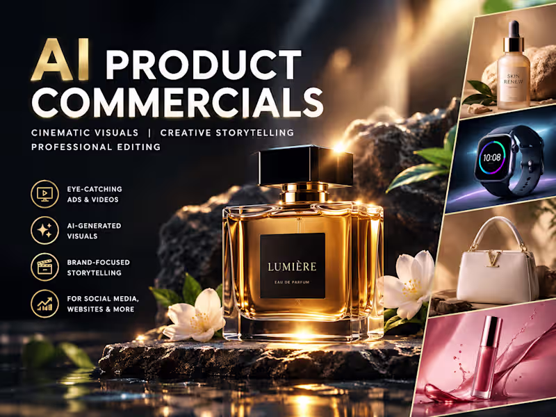 Cover image for I will create cinematic AI product commercials and video ads