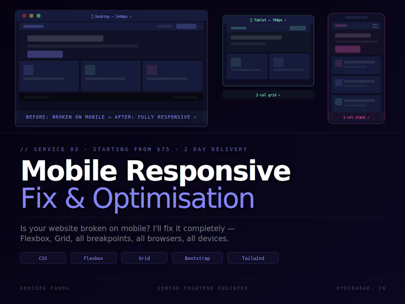 Cover image for I will make your website fully mobile responsive