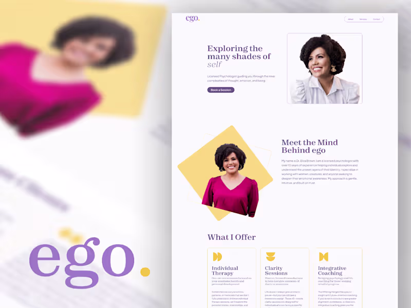 Cover image for Ego. | Concept Website for Clinical Psychologist