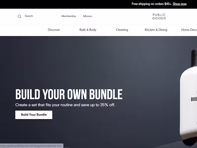 Cover image for Public Goods Modern eCommerce Website Development