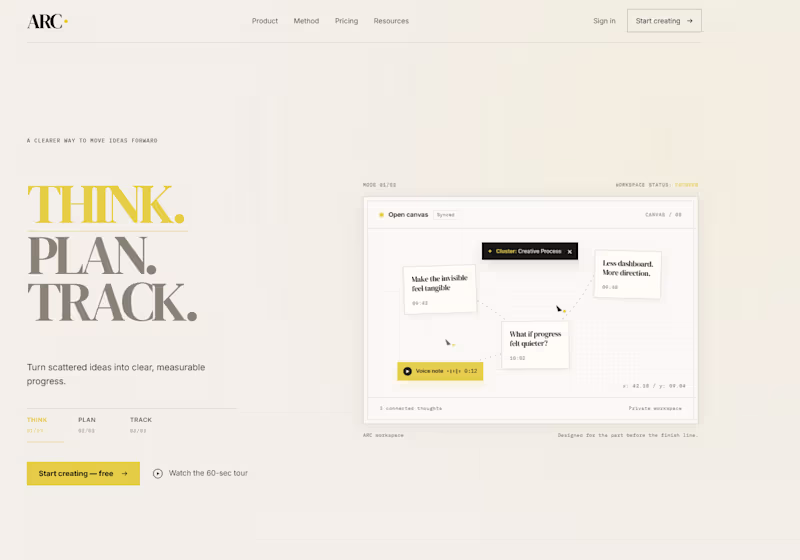 Cover image for ARC — Think, Plan, Track: Editorial Productivity Experience