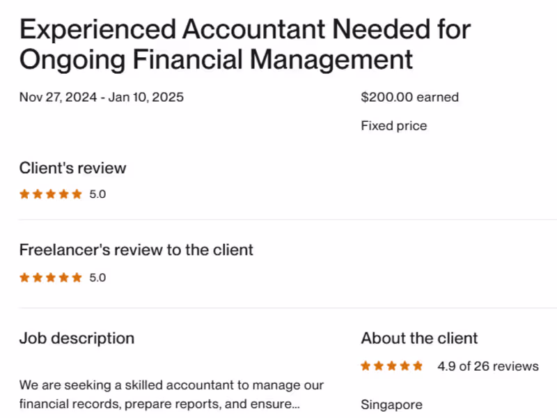 Cover image for :Experienced Accountant Needed for Ongoing
