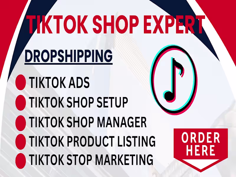 Cover image for setup tiktok shop dropshipping store tiktok shop marketing