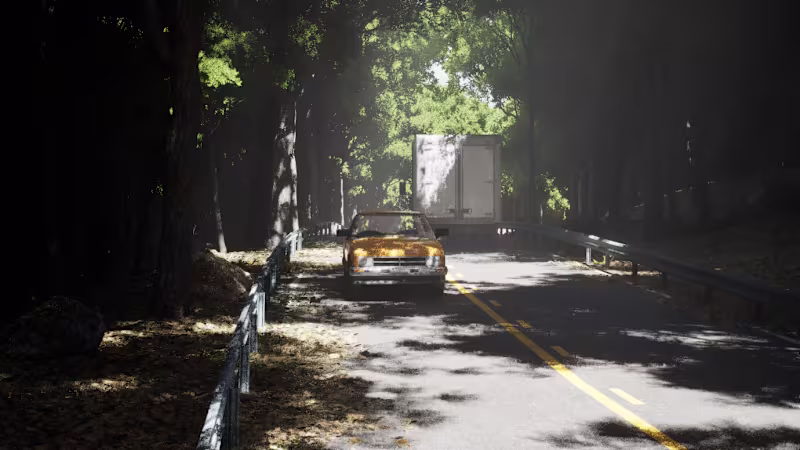 Cover image for Cinematic Forest Highway Environment | Unreal Engine 5