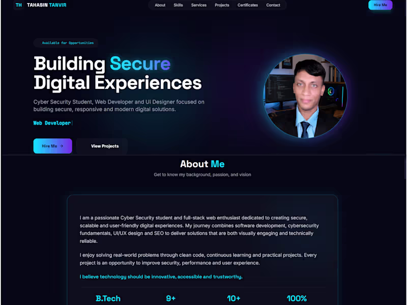 Cover image for Modern Responsive Portfolio Website Development