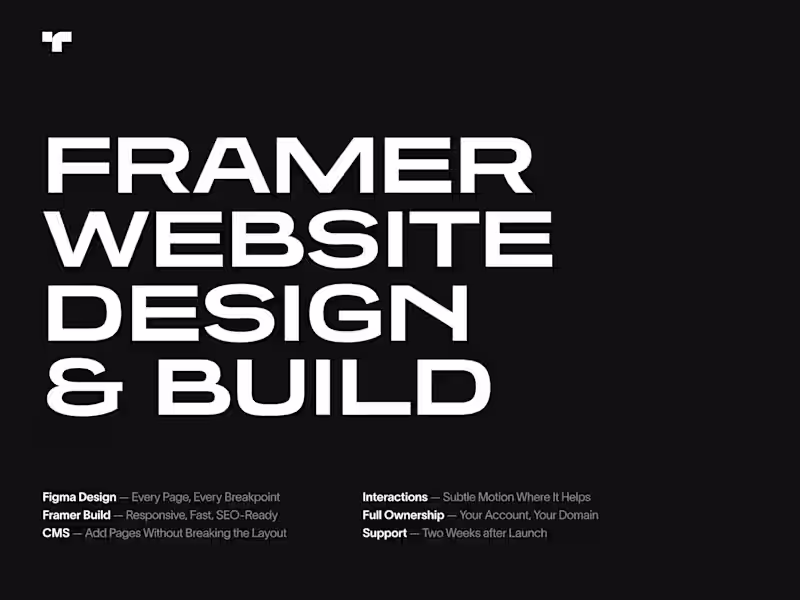 Cover image for Framer Website — Design + Build, Multi-Page