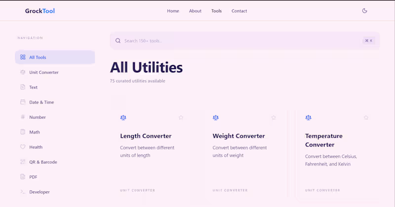 Cover image for Built the GrockTool Tools page