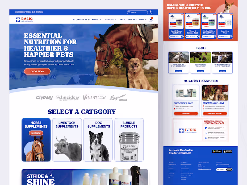 Cover image for Animal Health eCommerce Website Design

Designed