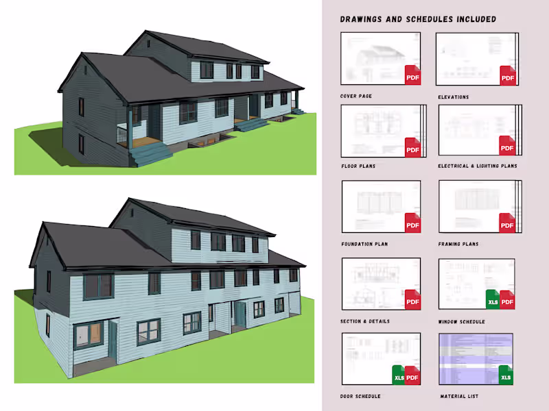 Cover image for Architectural drawing set for permit or construction