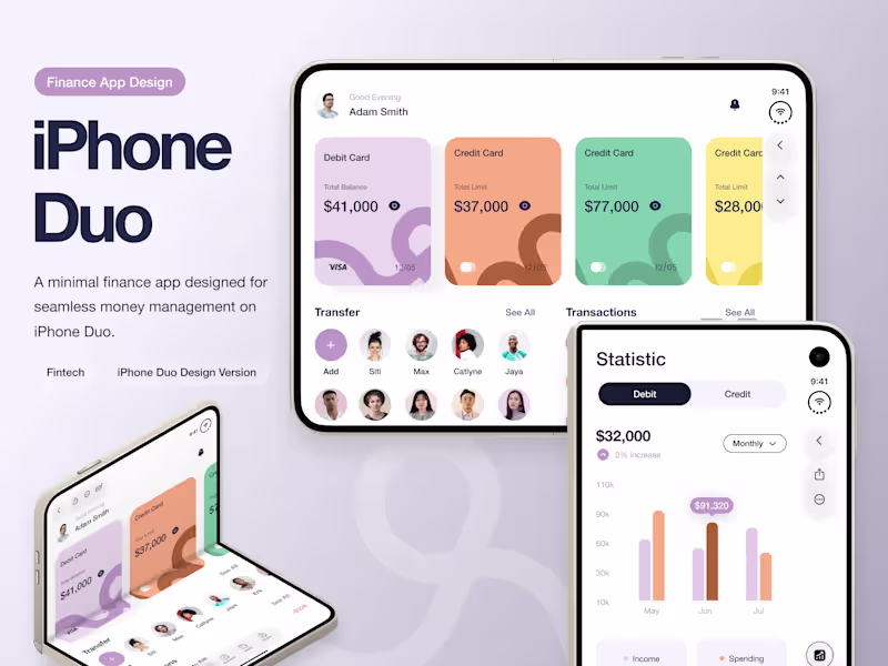 Cover image for Fintech App Redesign | Apple iPhone Duo