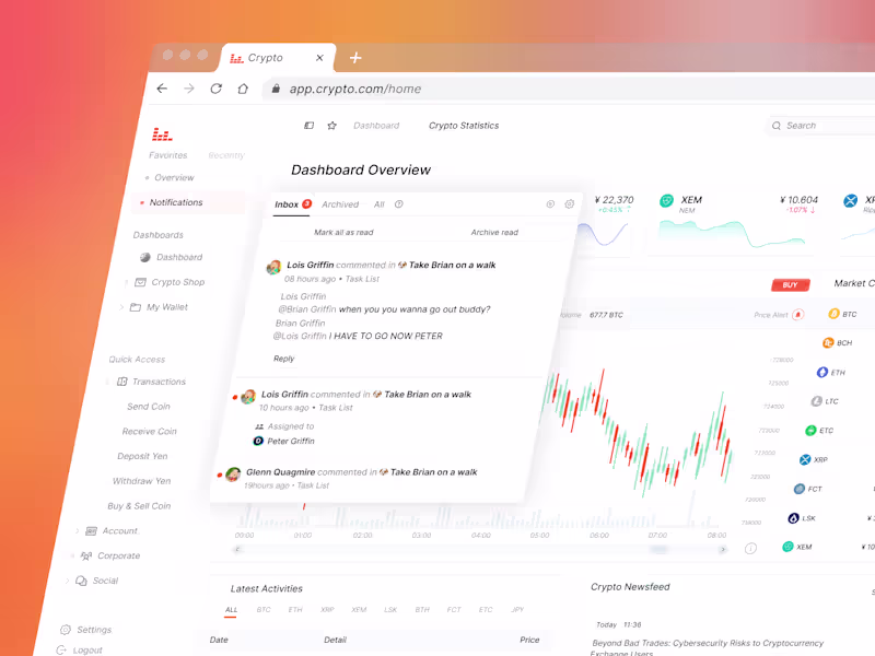 Cover image for Crypto Trading & Analytics SaaS Dashboard