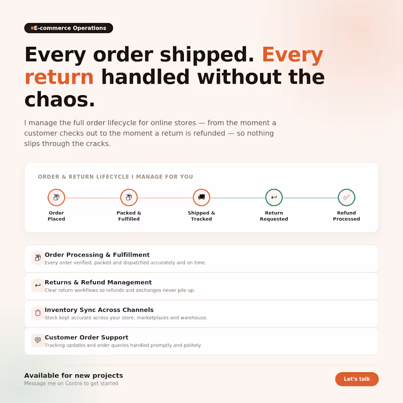 Cover image for E-commerce Order & Return Management