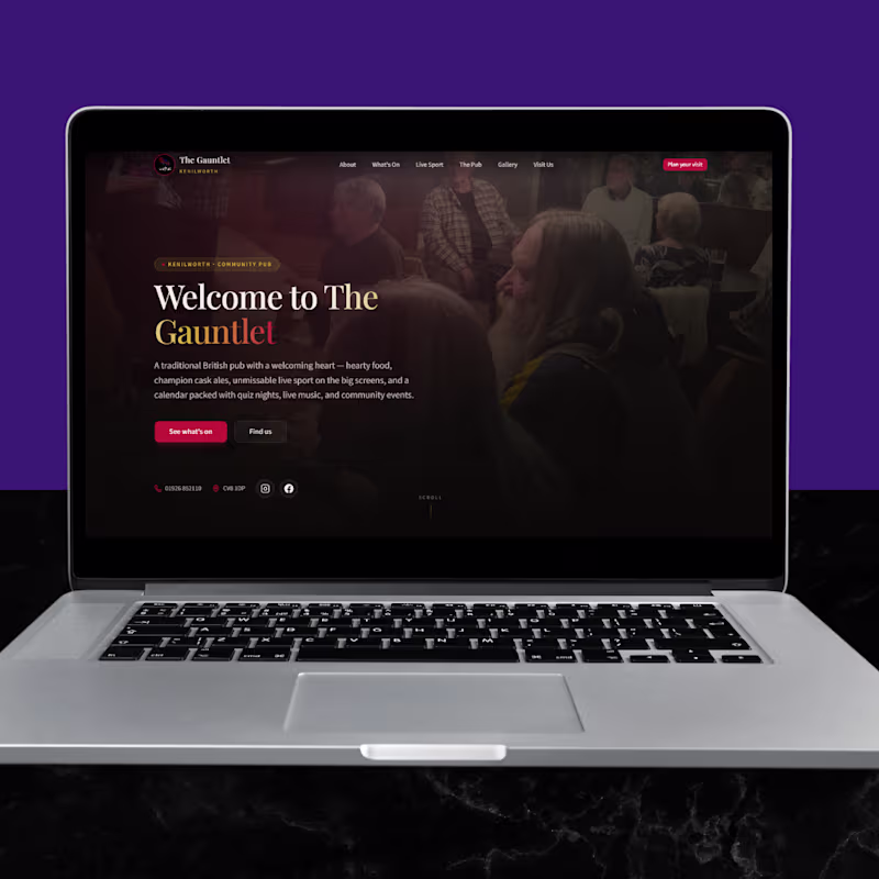 Cover image for Kenilworth Pub — Modern Website Design