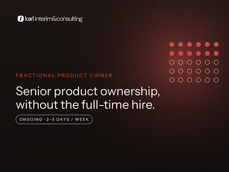 Cover image for Fractional Product Owner